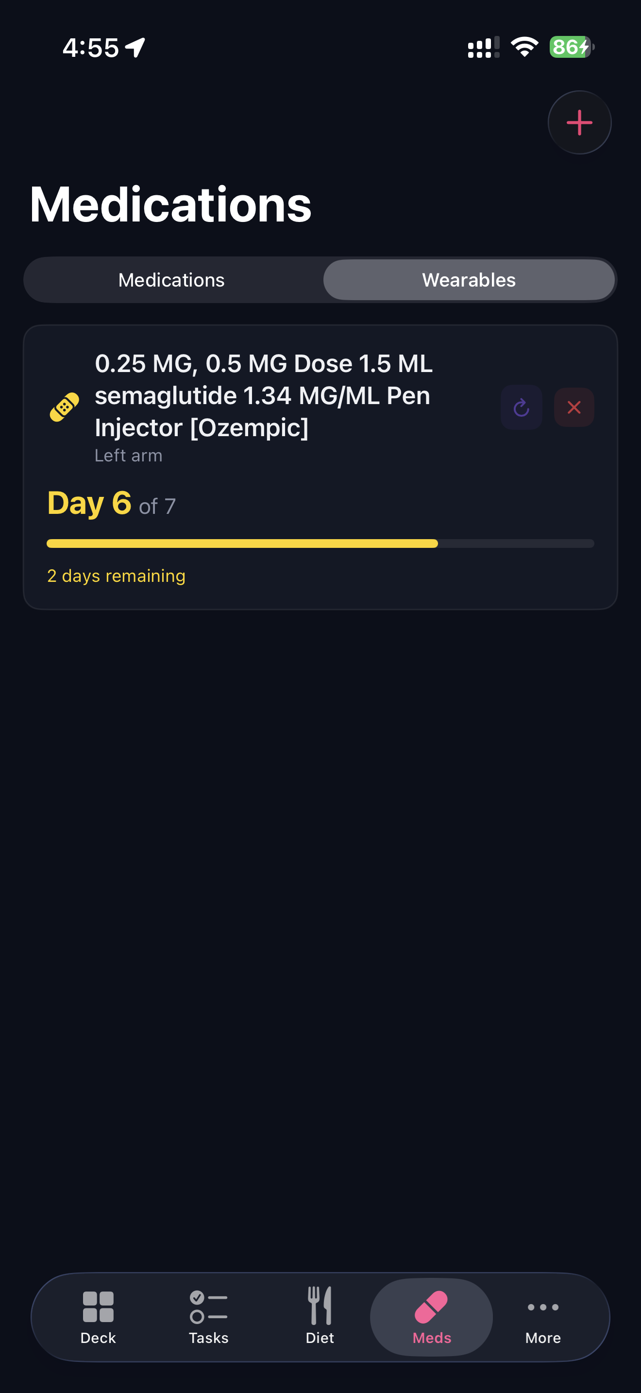 iOS Medication tracking with wearable countdowns